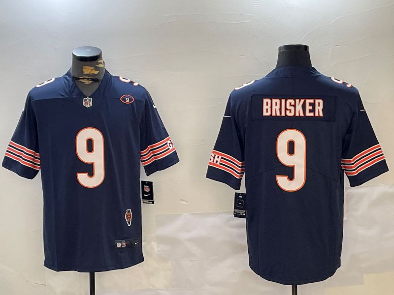 Men Chicago Bears #9 Brisker Blue 2024 Nike Limited NFL Jersey style 1->san francisco 49ers->NFL Jersey